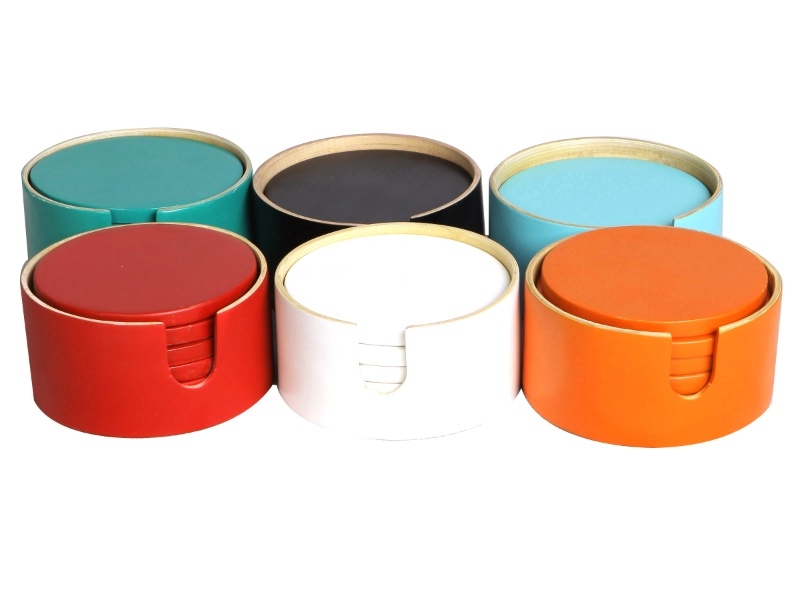 Ultimate Bamboo Coaster Set with Colorful Finish - Modern Tableware Supplier